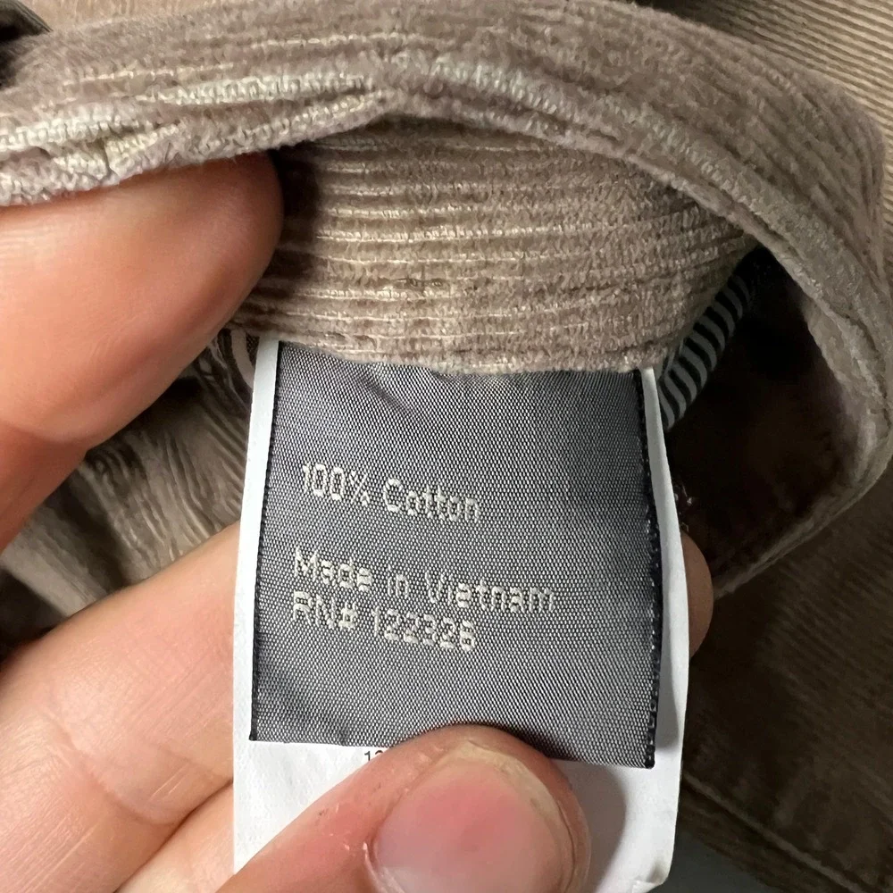 J. Hilburn Corduroy Chino Pants Relaxed Fit Casual Everyday Tan Brown Size 36x30